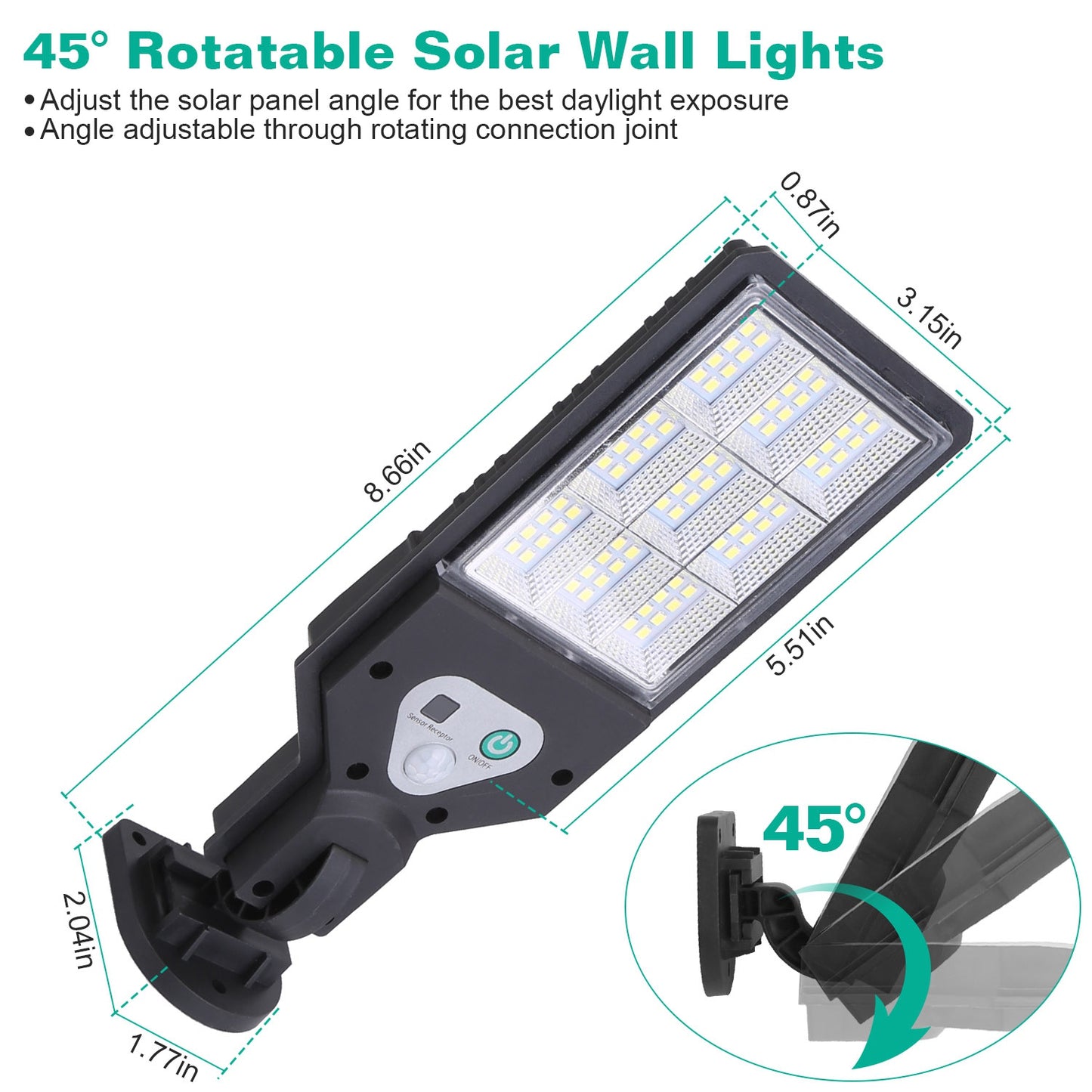 Solar Wall Light with Motion Sensor and Remote Control