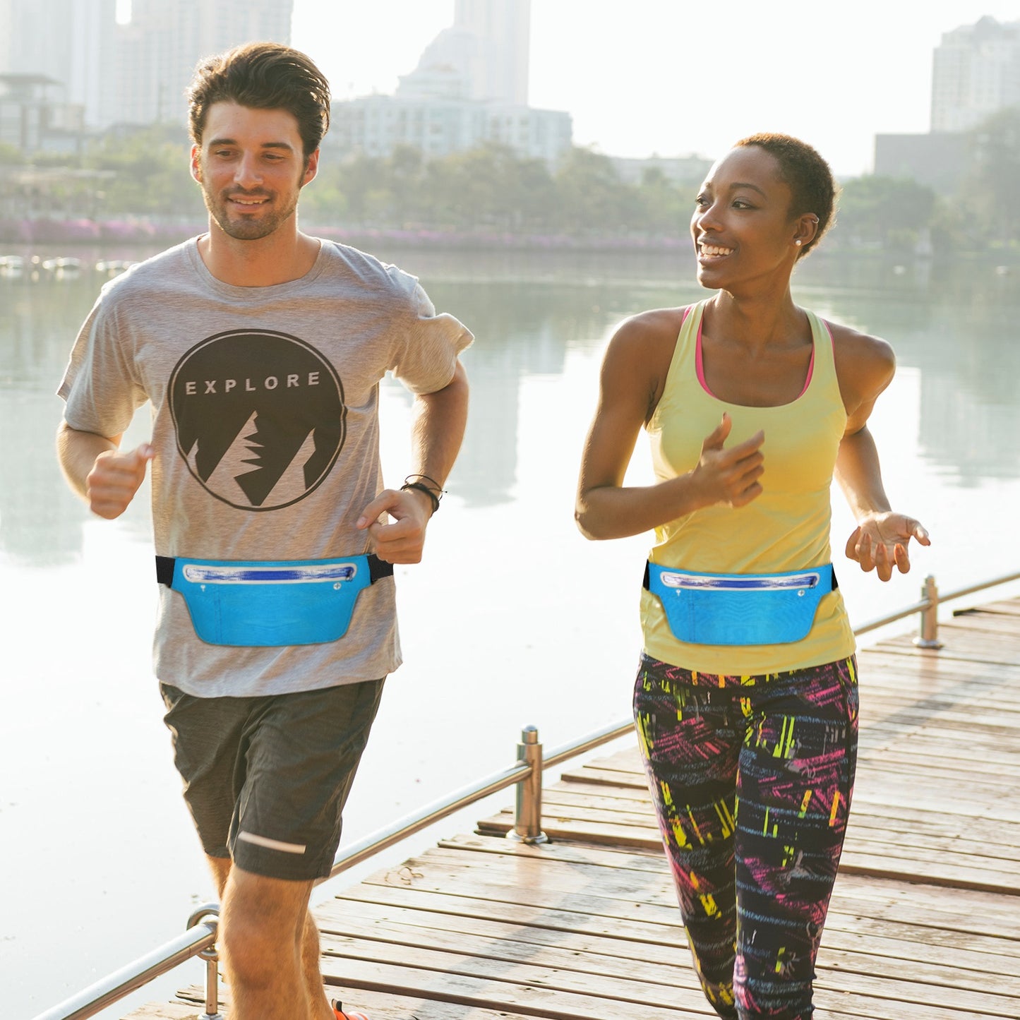 Running Belt Bag Adjustable Waist Pack with Reflective Strip