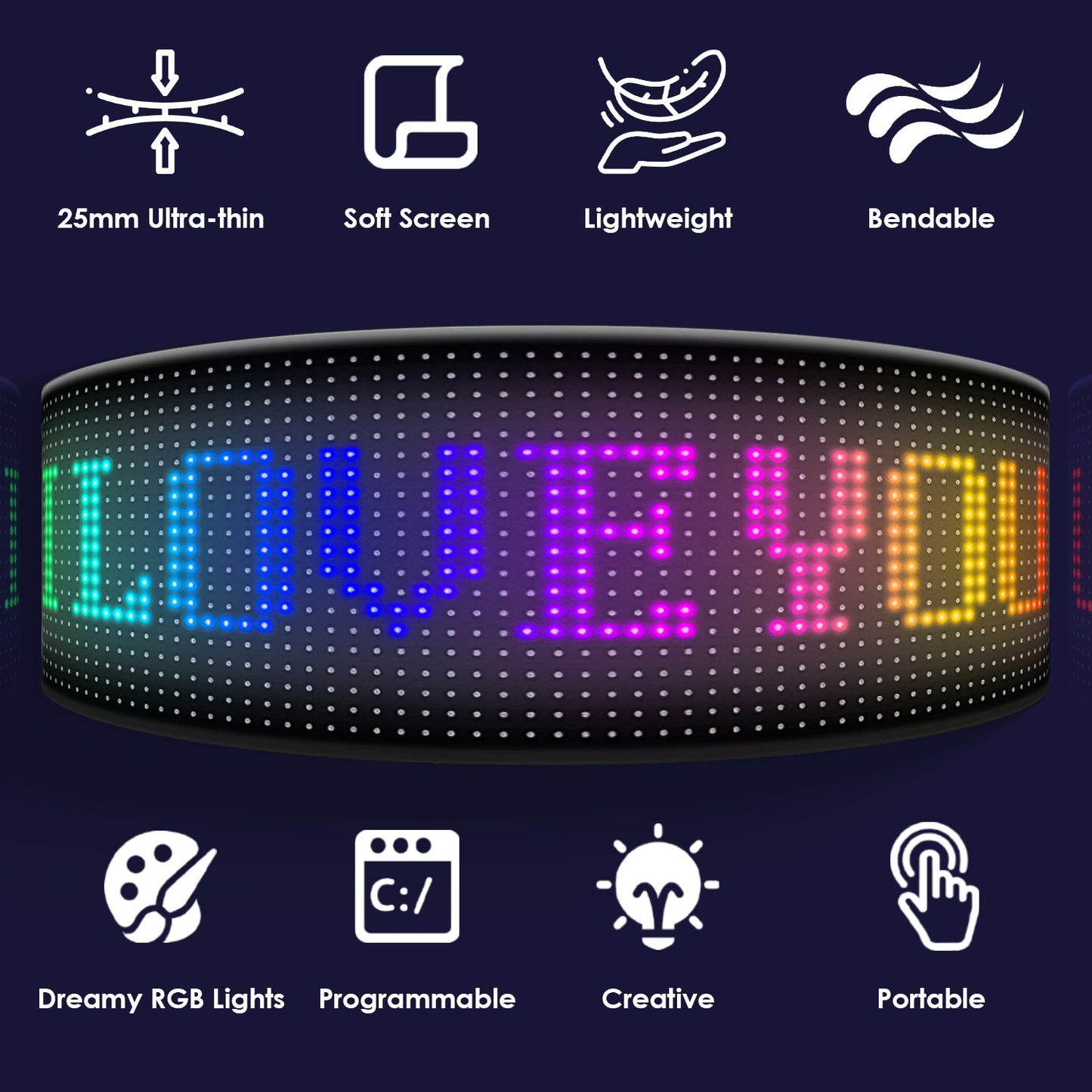 Programmable LED Car Sign with App Control 20x64 Matrix
