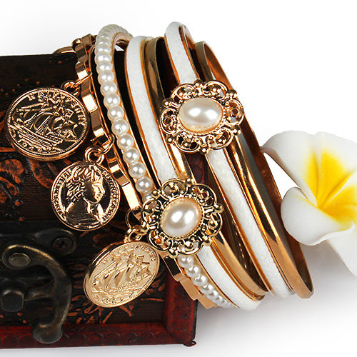 Fashion 6-Piece Bangle Set Gold Plated