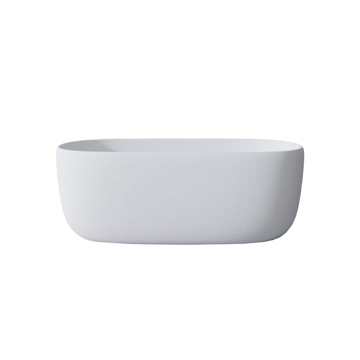 51" Oval Freestanding Soaking Tub - Matte White Resin Stone