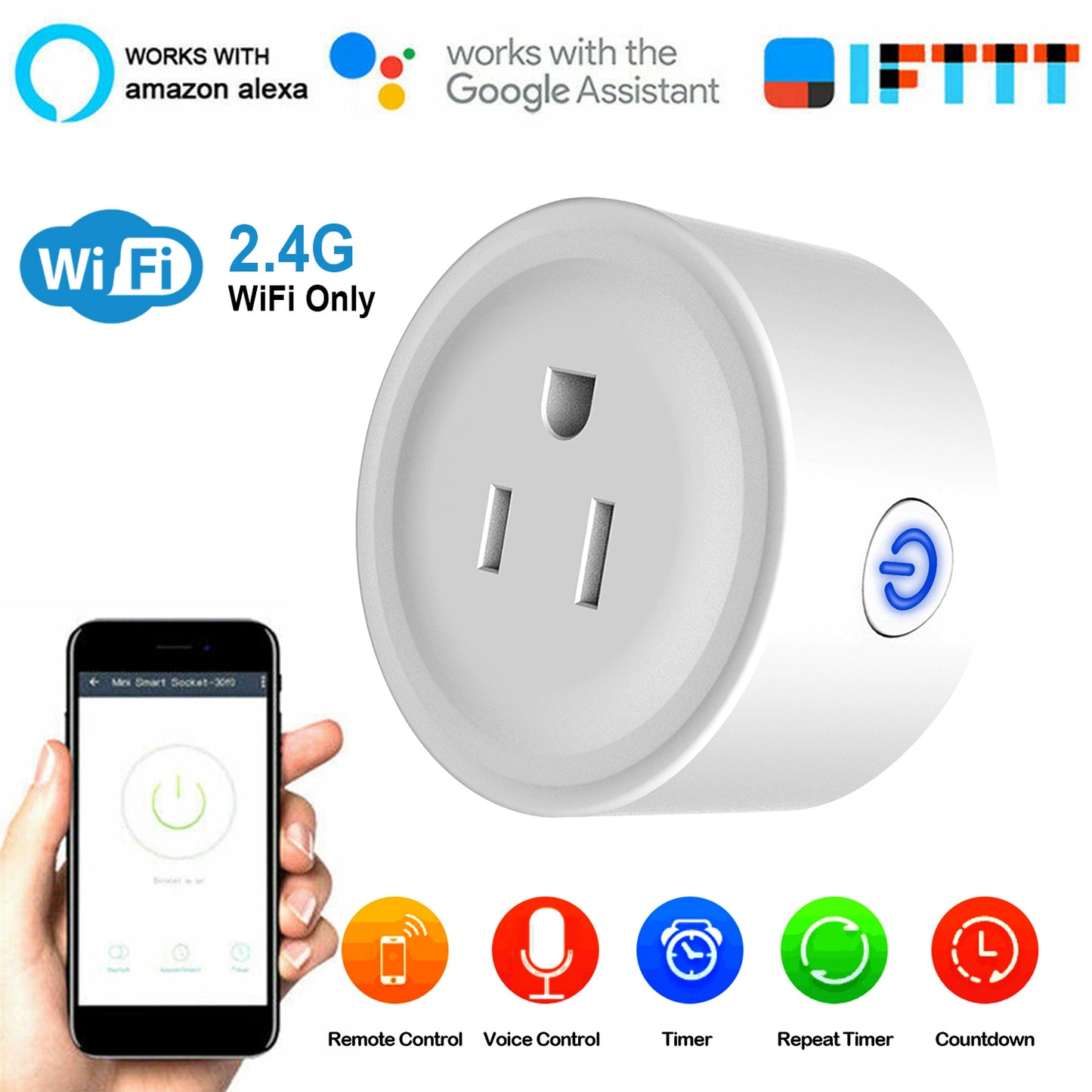 Smart Plug with WiFi and Voice Control for Alexa & Google
