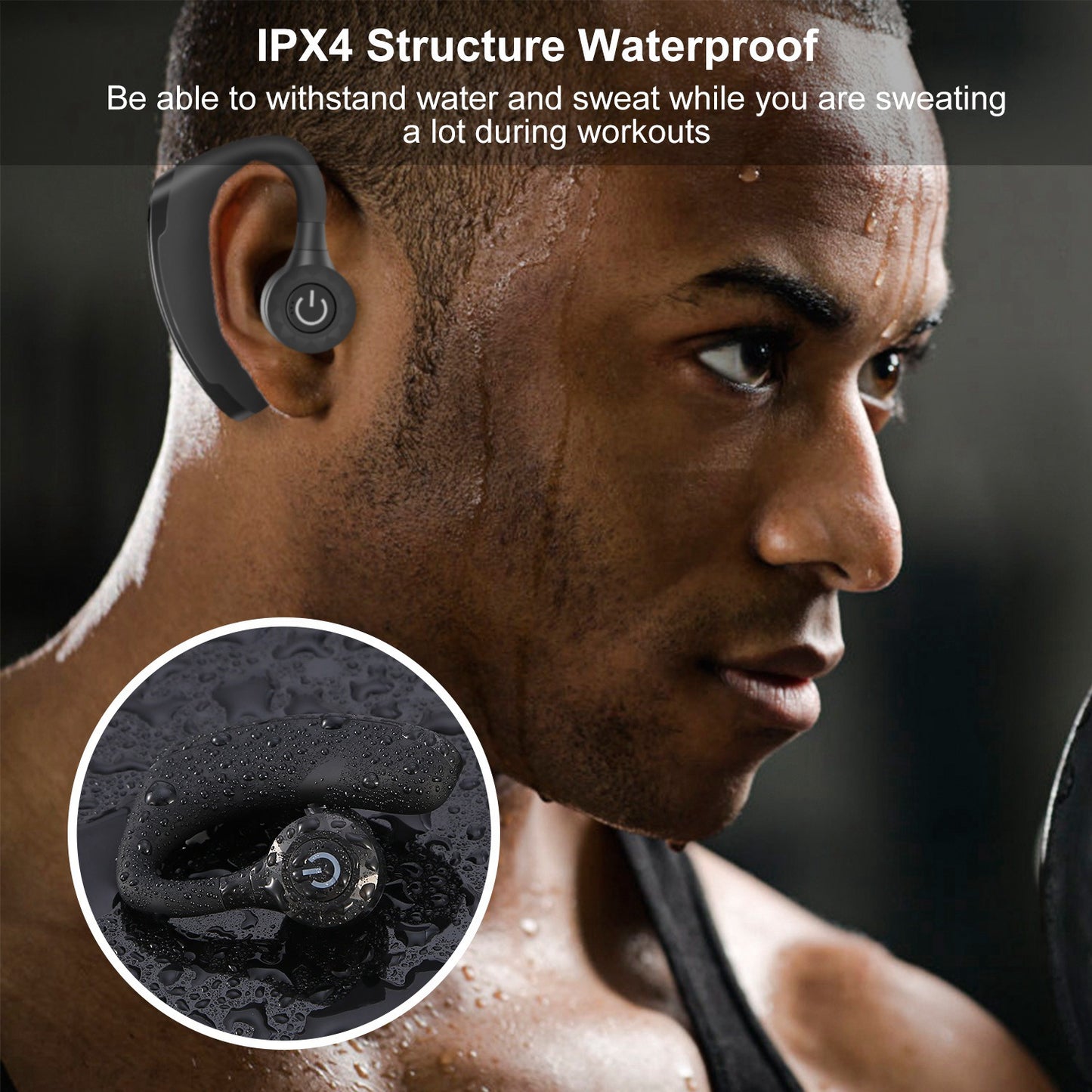 Wireless Bluetooth Earbuds with Ear Hook & 10Hr Playtime