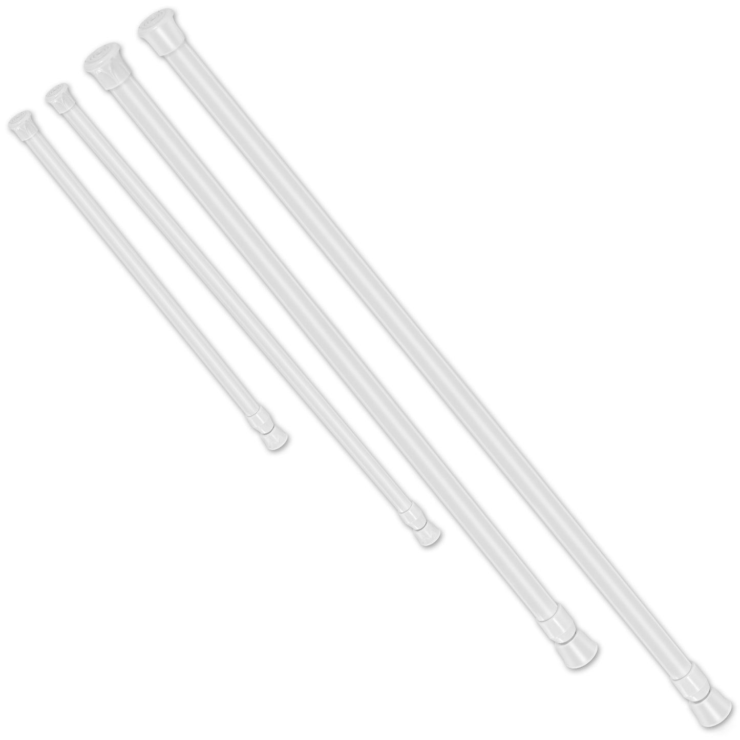 Tension Curtain Rod Adjustable Spring-Loaded Steel Pole