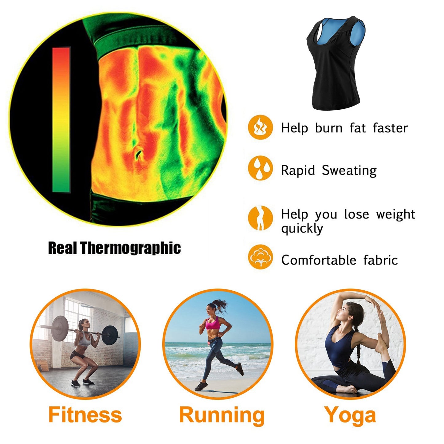 Women's Sweat Vest Waist Trainer for Workout & Sauna