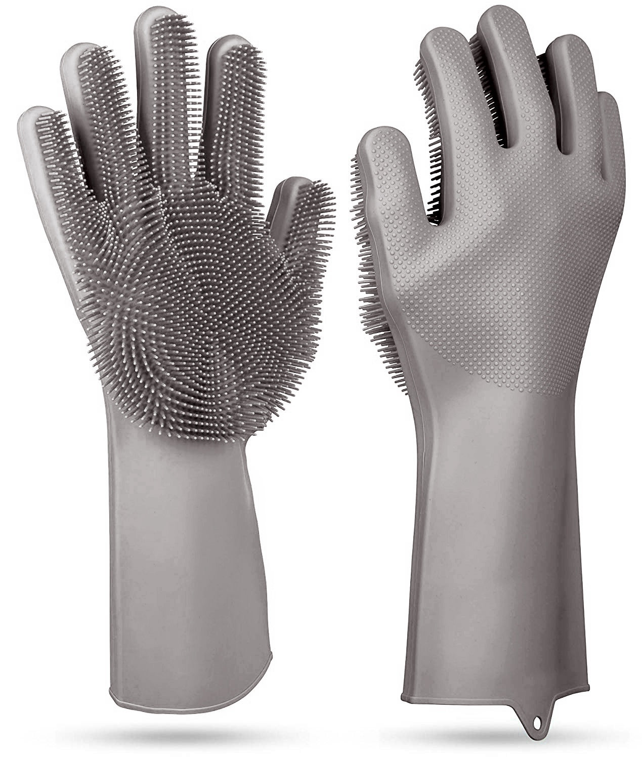 Silicone Dishwashing Gloves with Scrubbing Bristles
