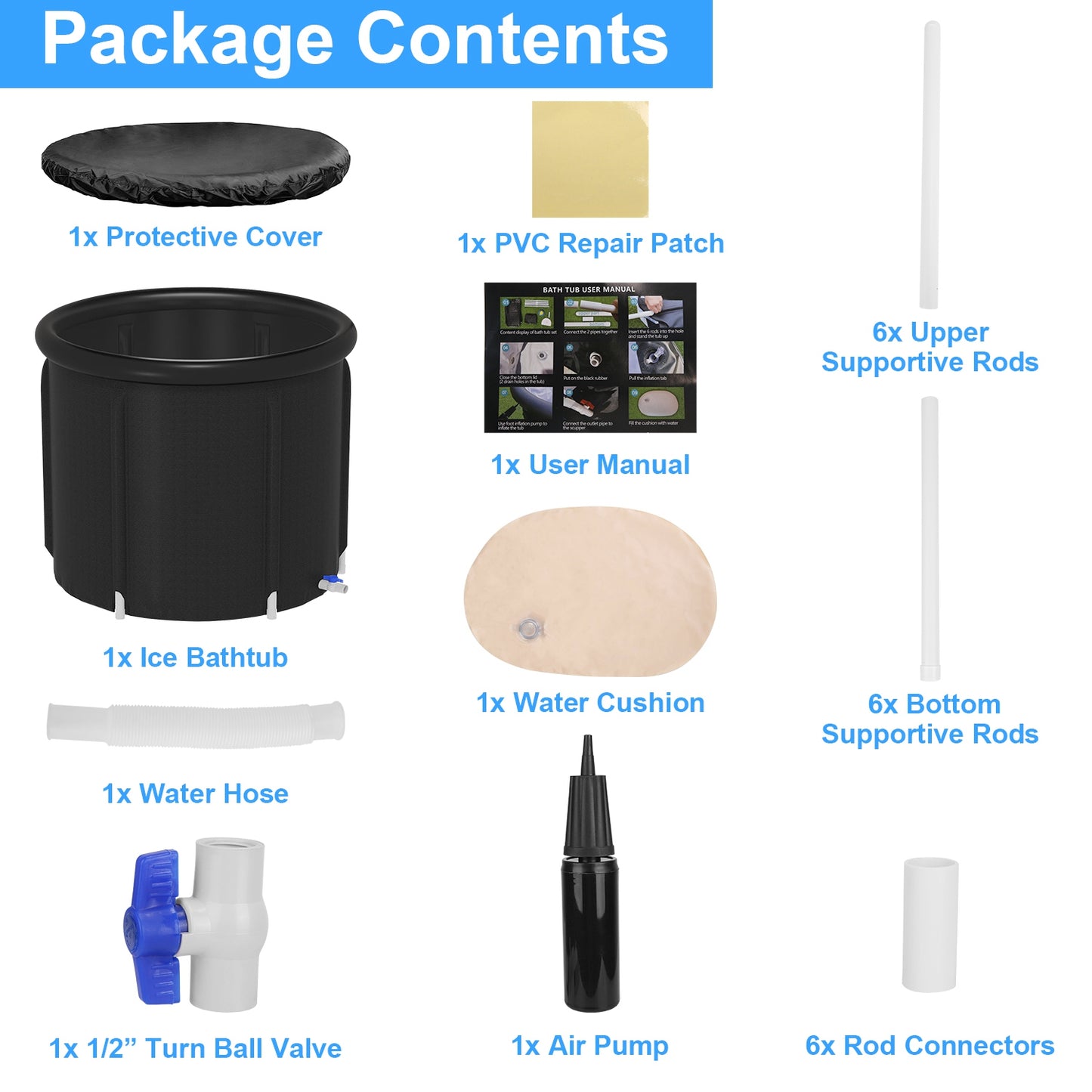 Ice Bath Tub 97 Gallon with Cover for Cold Water Therapy