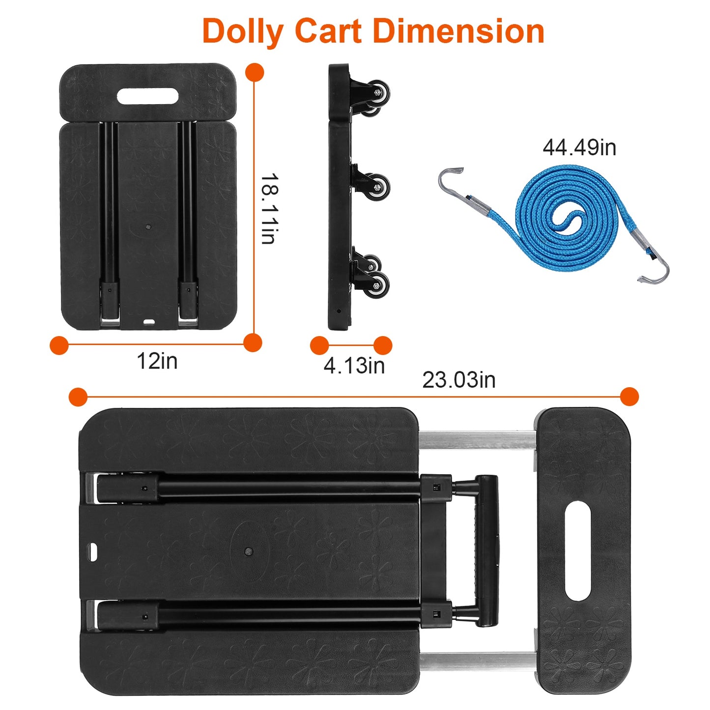 Folding Hand Truck with 165 lb Capacity & Telescopic Handle