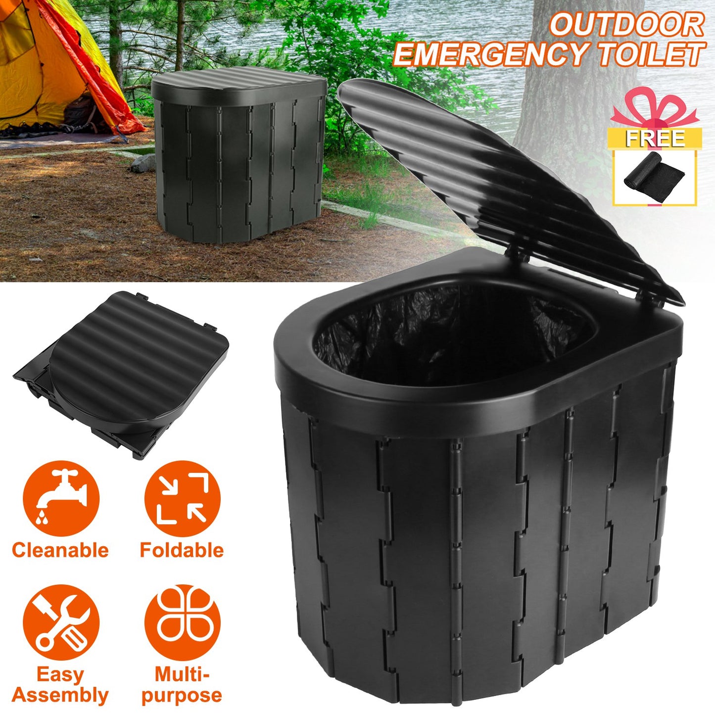 6.18 Gallon Trash Bags - 48 Count Black Unscented Liners