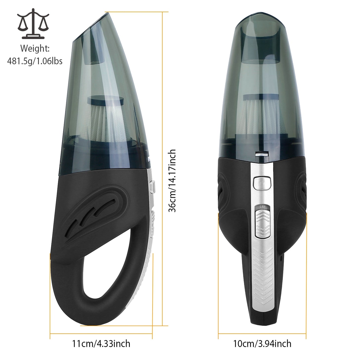 Cordless Handheld Car Vacuum Cleaner with 4800PA Suction