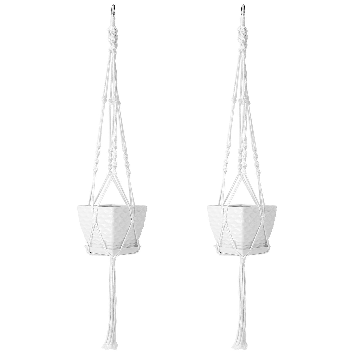 Cotton Rope Plant Hanger 40in - 2 Pack Macrame Hanging Planter