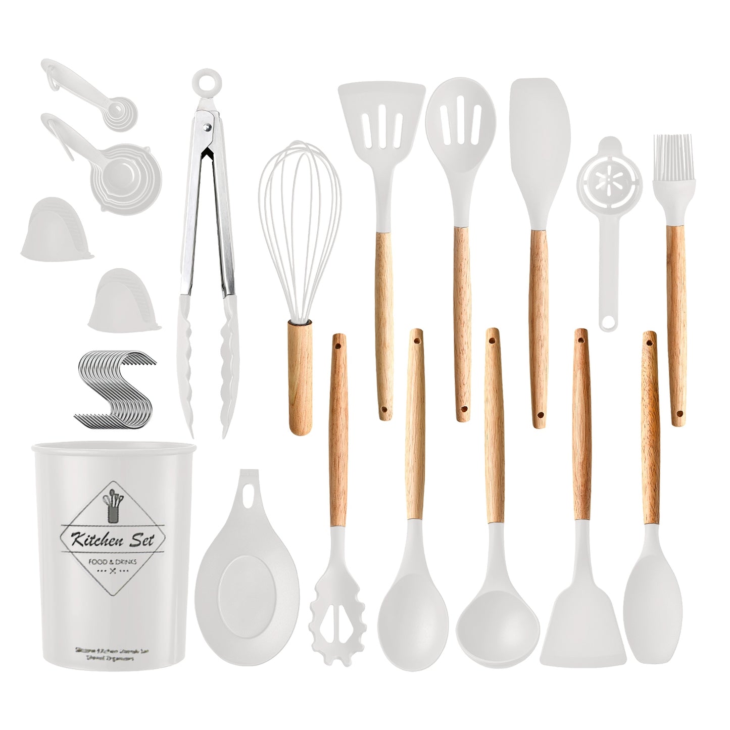 Kitchen Cooking Utensils Set - 35 Piece Silicone & Steel