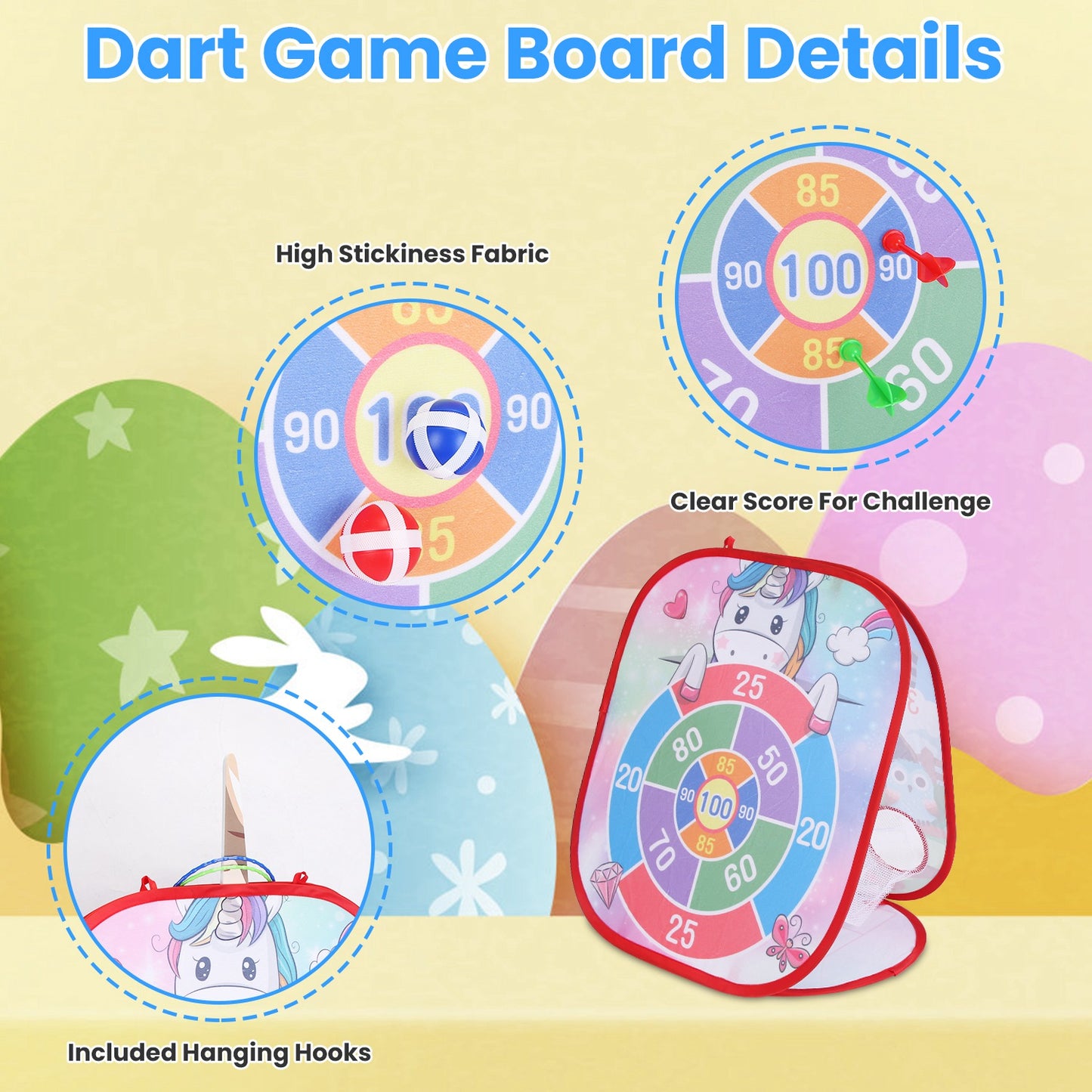 5-in-1 Bean Bag Toss Game Set with Dart Board & Storage Bag