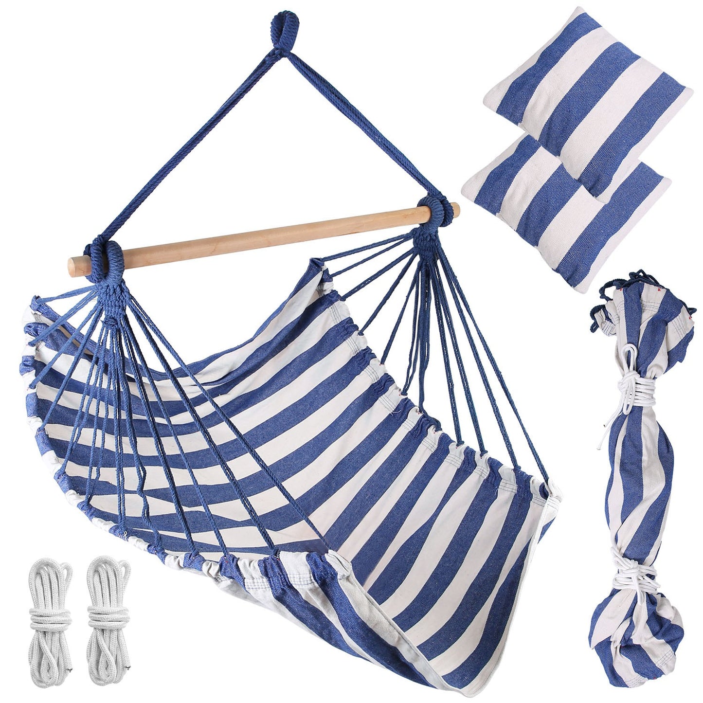 Hanging Hammock Chair with Pillows – 265 lbs Capacity