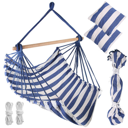 Hanging Hammock Chair with Pillows – 265 lbs Capacity
