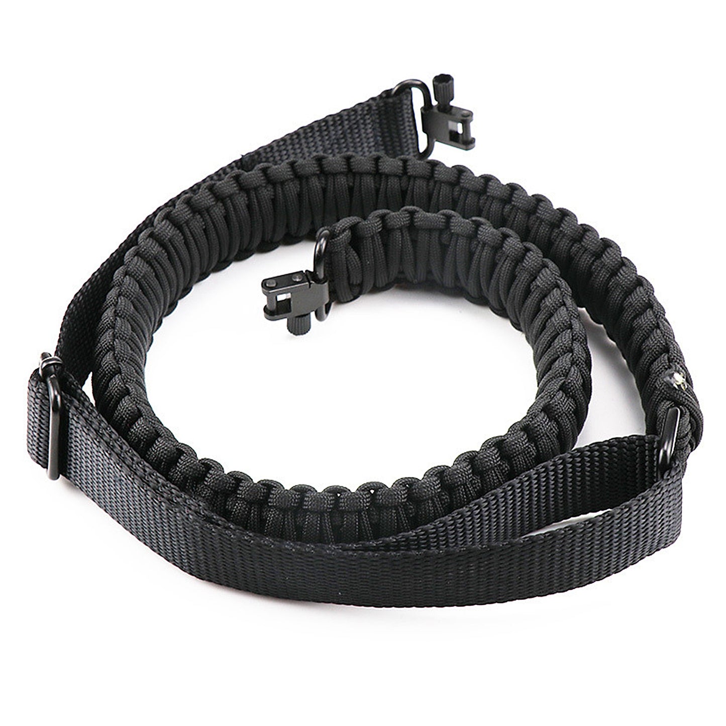 Adjustable Tactical Paracord Rifle Sling with Dual Swivels