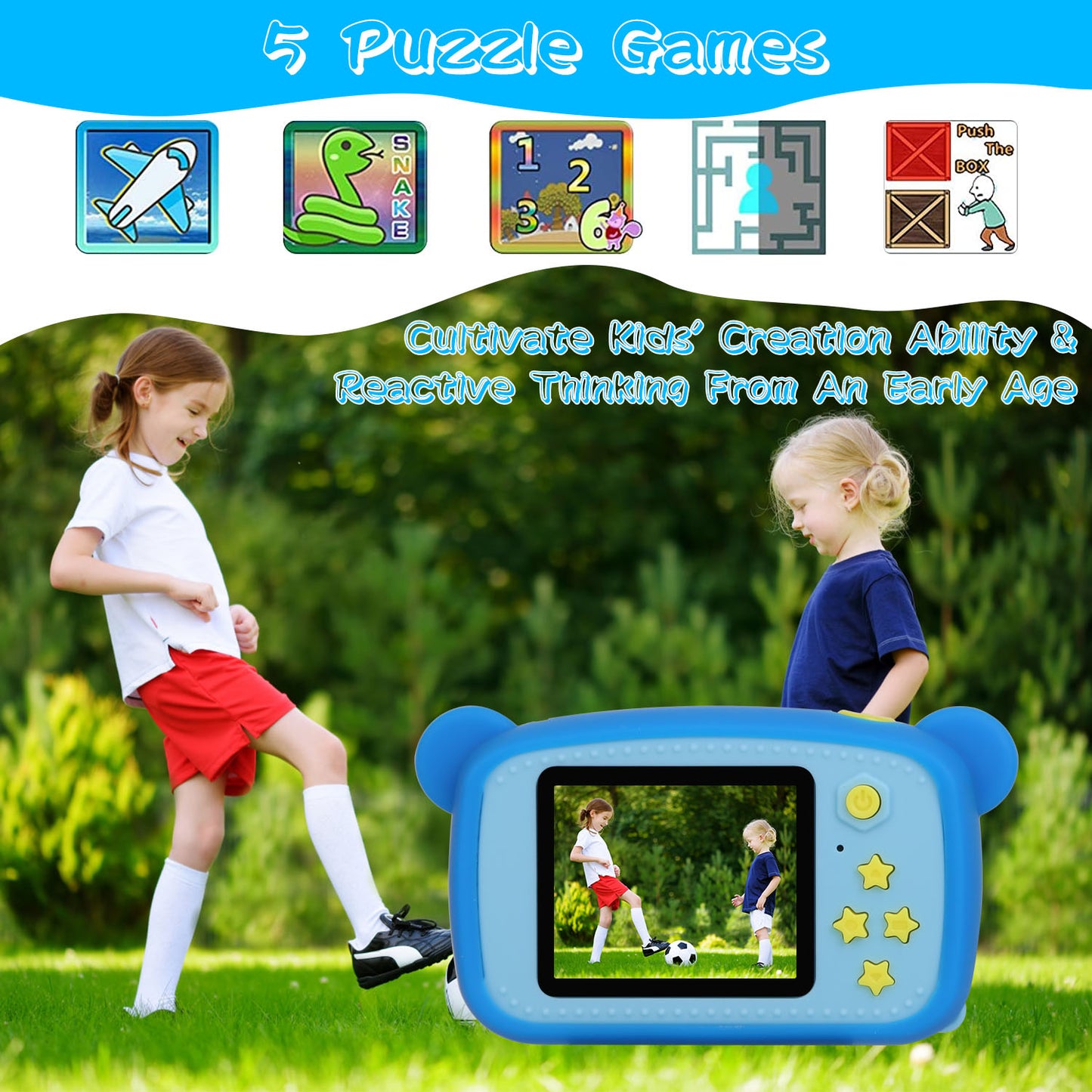 Kids Digital Camera with 2.0" Screen and 32GB Card