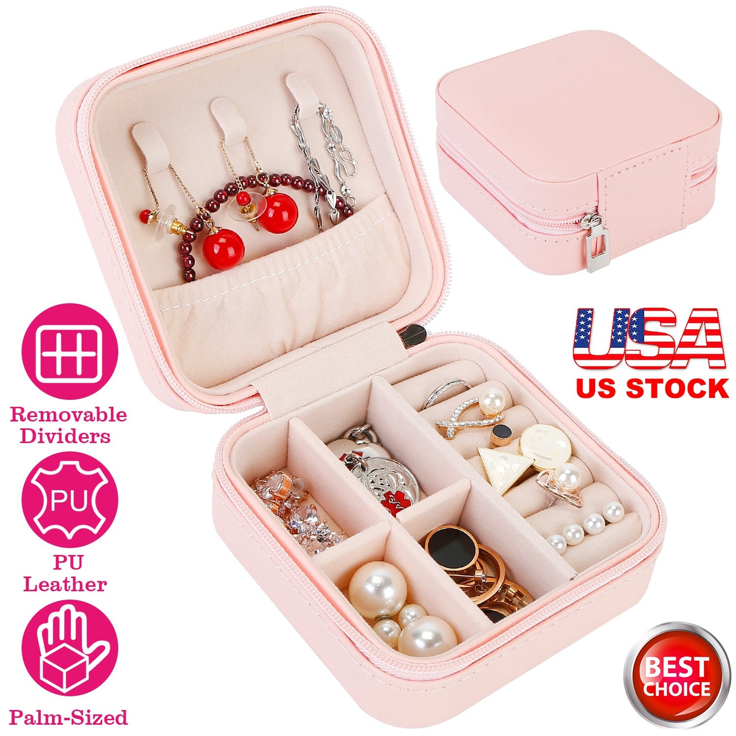 Mini Jewelry Storage Box with Travel Case Organizer