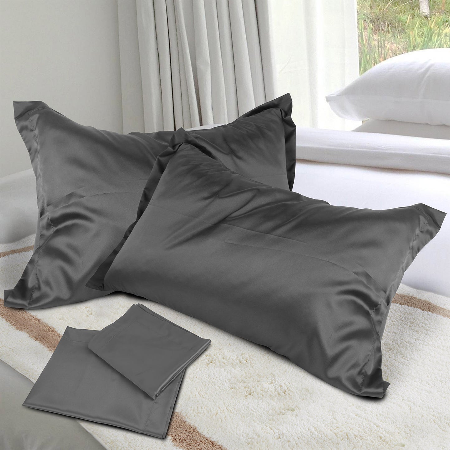 Satin King Pillowcase Set of 2 - Silky Smooth Hair & Skin Care