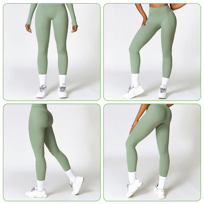 High Waist Workout Leggings with Tummy Control - 25" Inseam