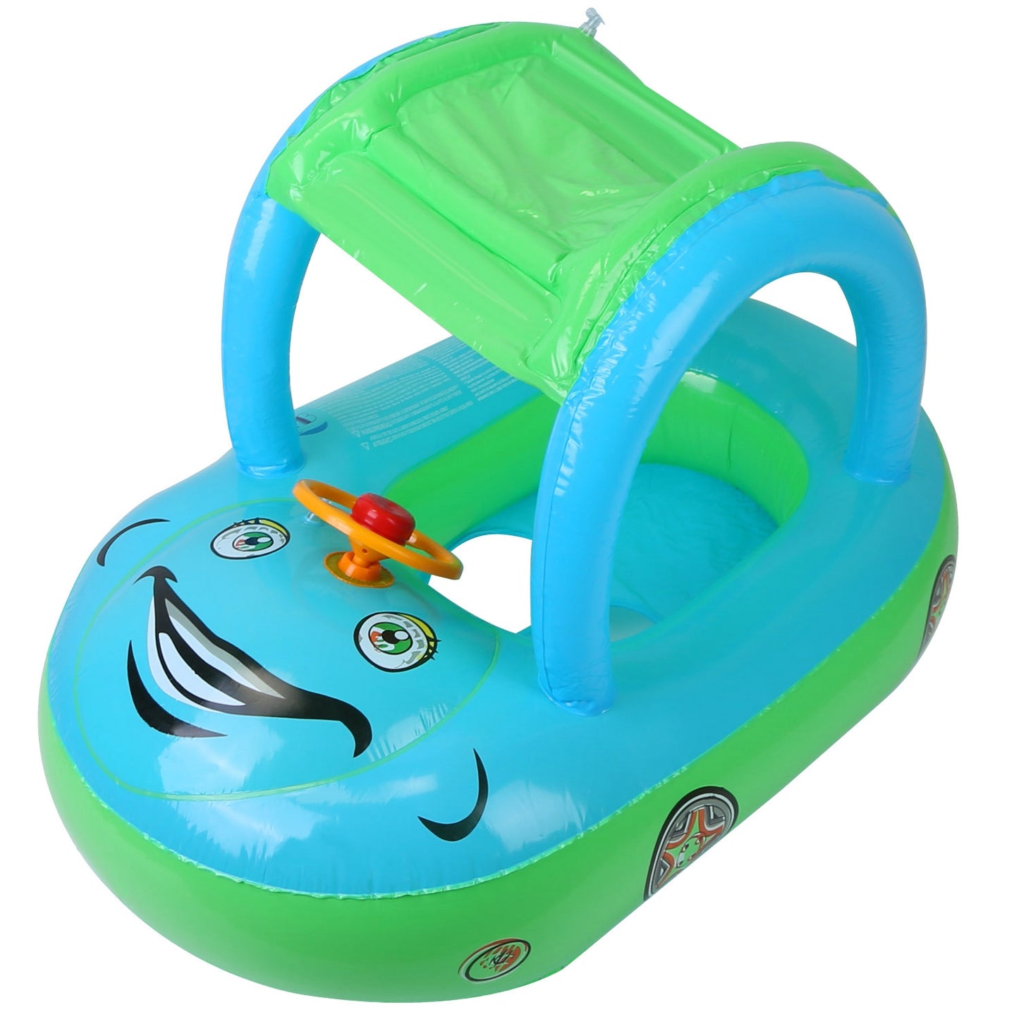 Baby Pool Float with Sun Canopy - Car Shaped Swim Ring