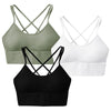 3-Pack Cross Back Strappy Fitness Sports Bra