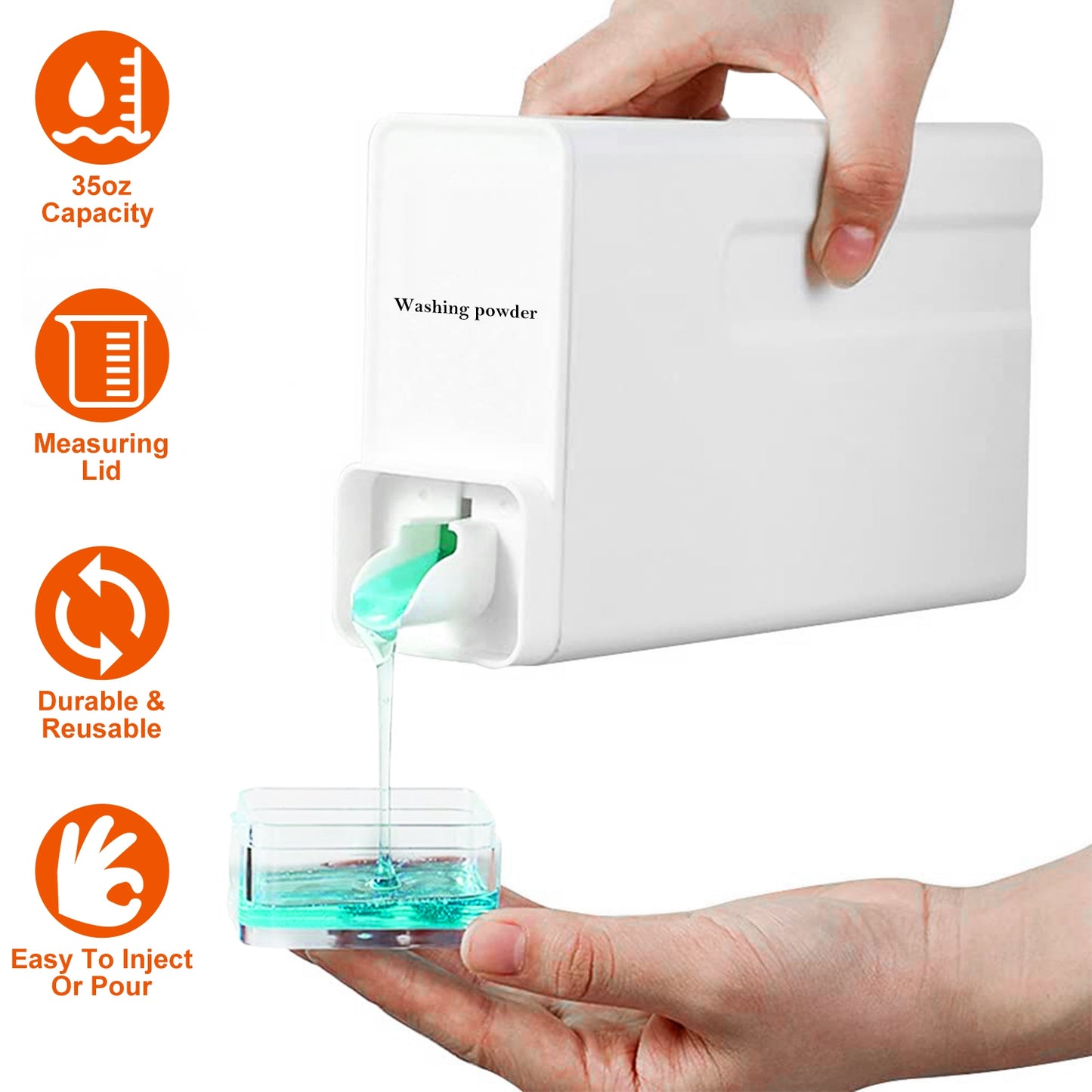 Laundry Detergent Dispenser Bottle 35oz with Labels