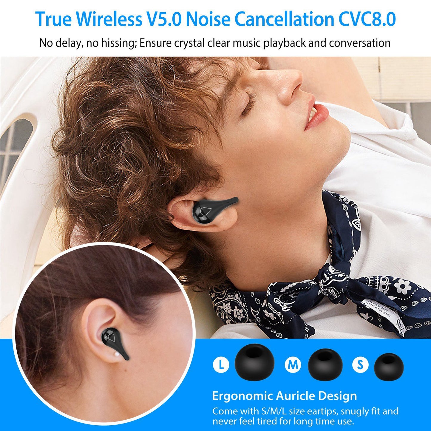 Wireless Earbuds with IPX7 Waterproof & LED Charging Case