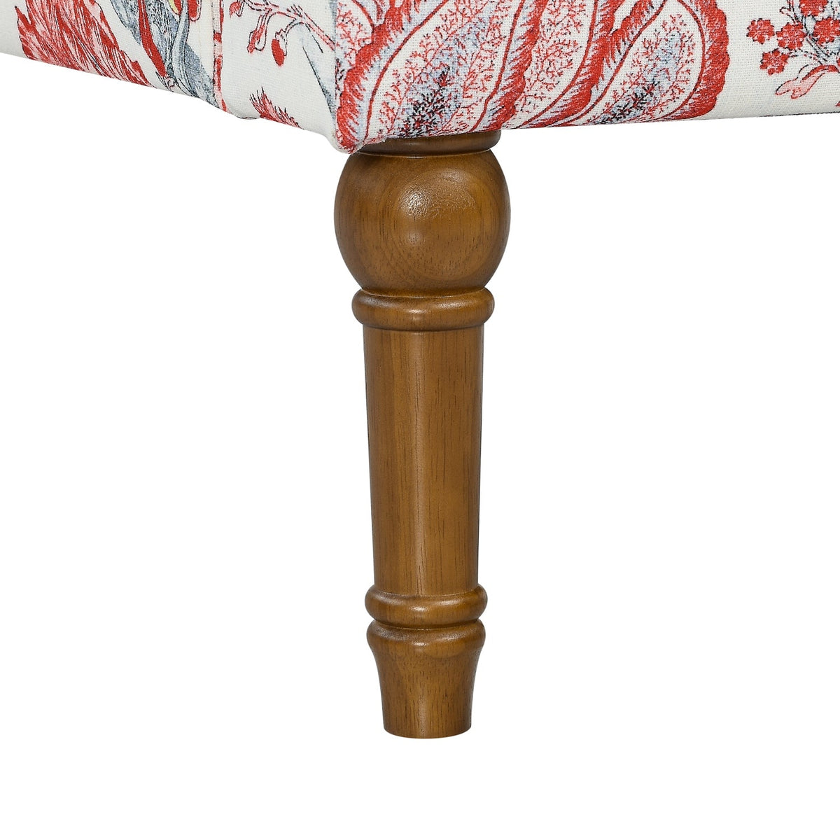 Floral Upholstered Accent Chair with Nailhead Trim