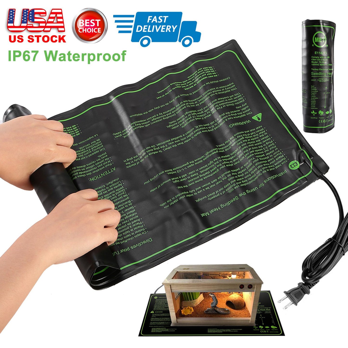 Seedling Heat Mat 10x20 Waterproof for Seed Germination