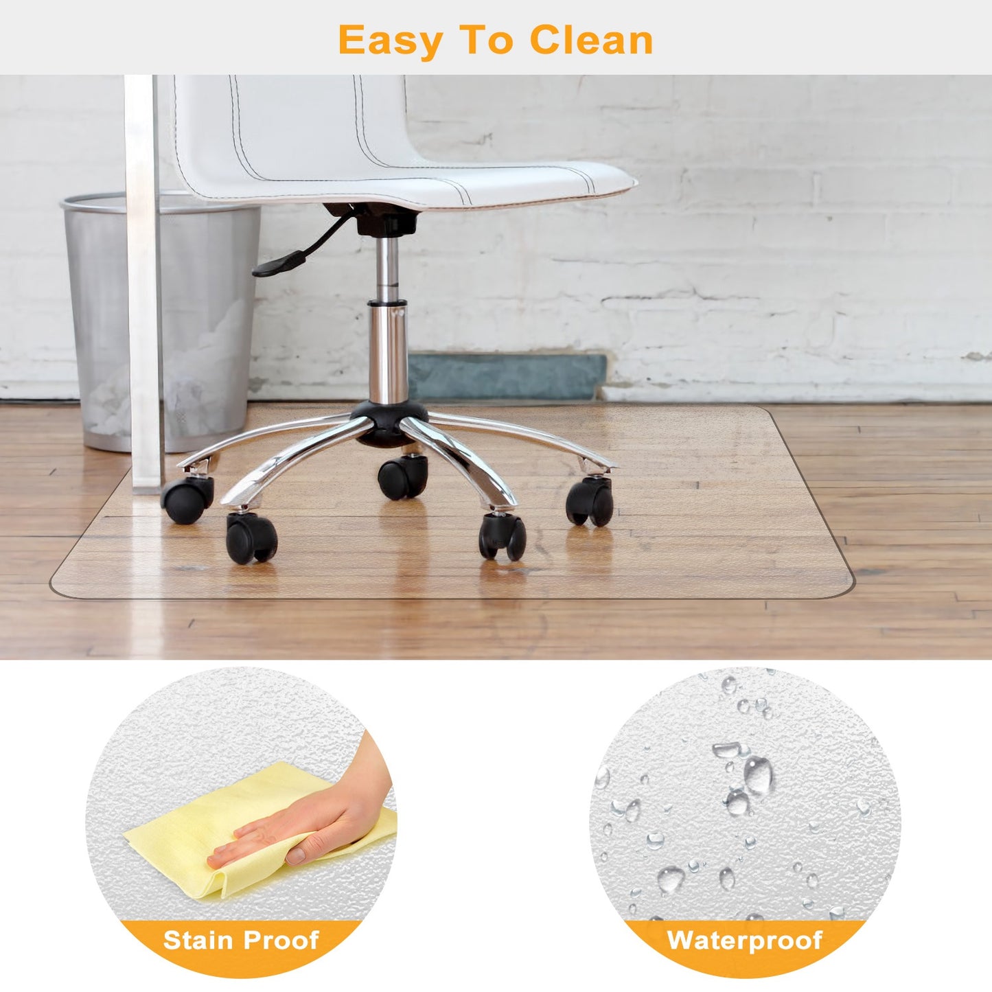 Chair Mat 36" x 48" PVC Floor Protector for Hard Floors