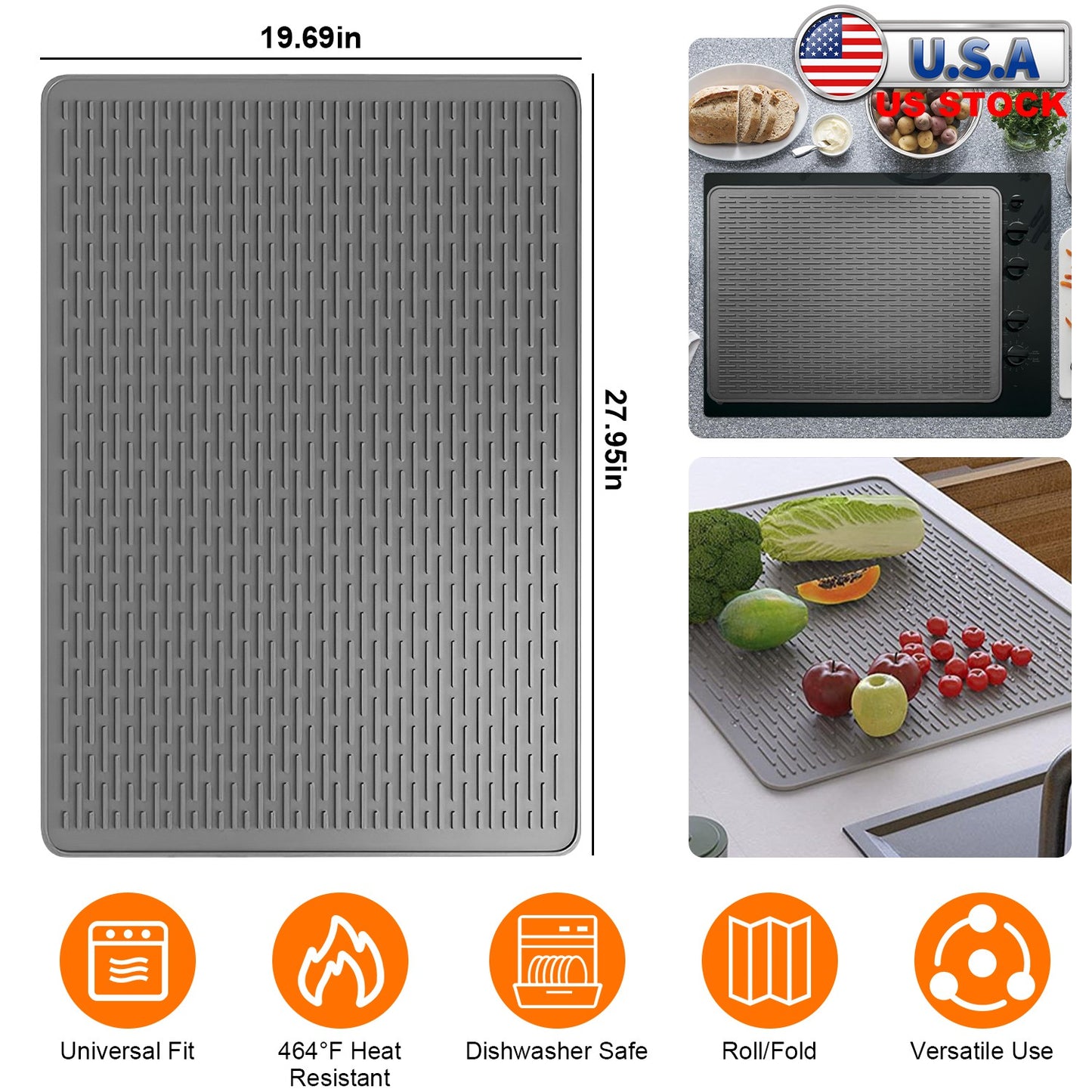 Silicone Stove Top Cover - 28x20in Heat Resistant Mat