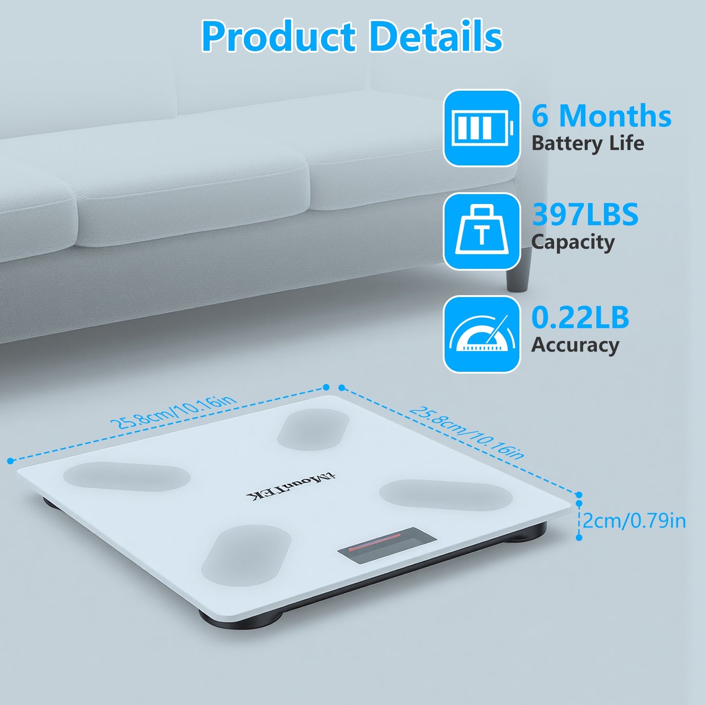 Smart Body Composition Scale with App Sync & 18 Health Metrics