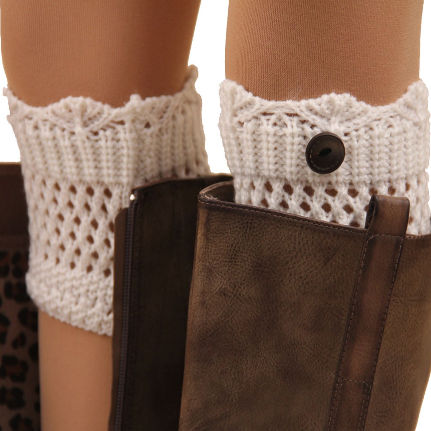 Women Winter Crochet Knit Leg Warmers