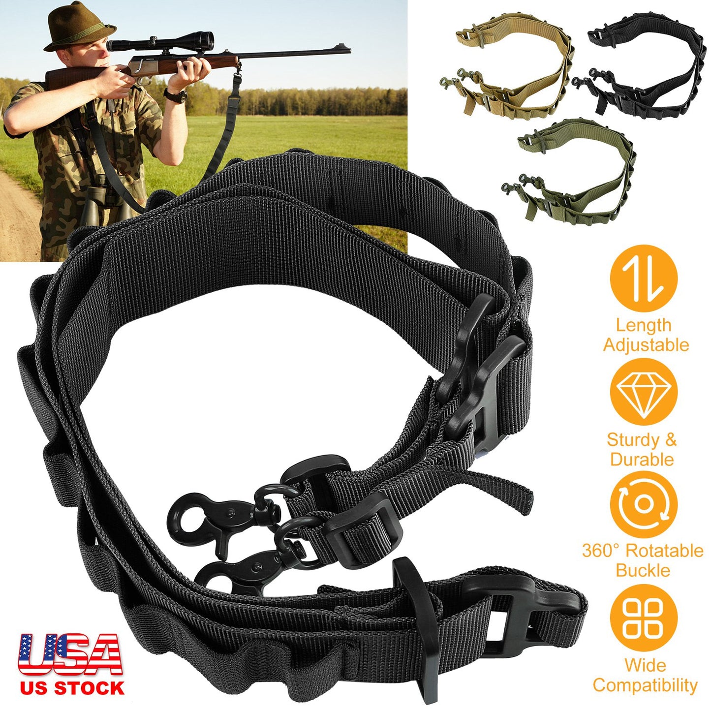 Tactical Shotgun Sling with 15 Shell Holders Adjustable