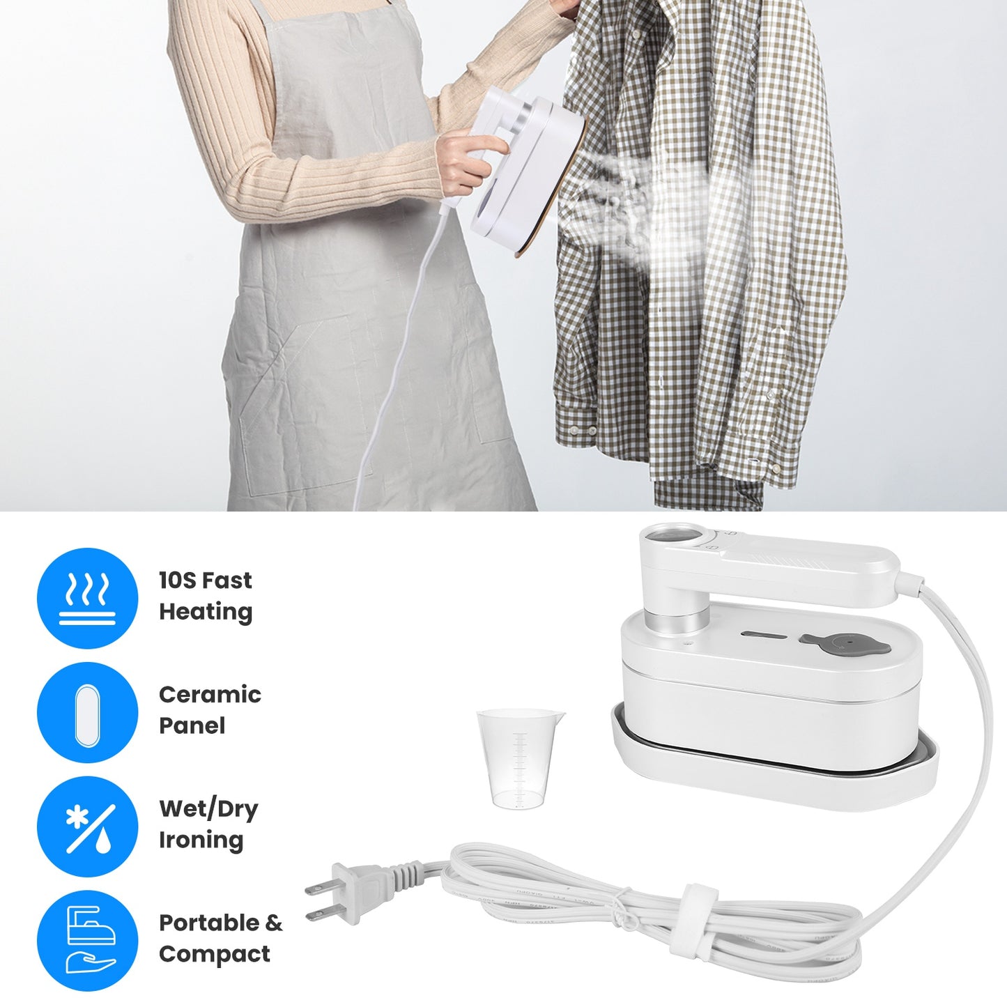 Handheld Garment Steamer 1200W with 10-Second Fast Heating