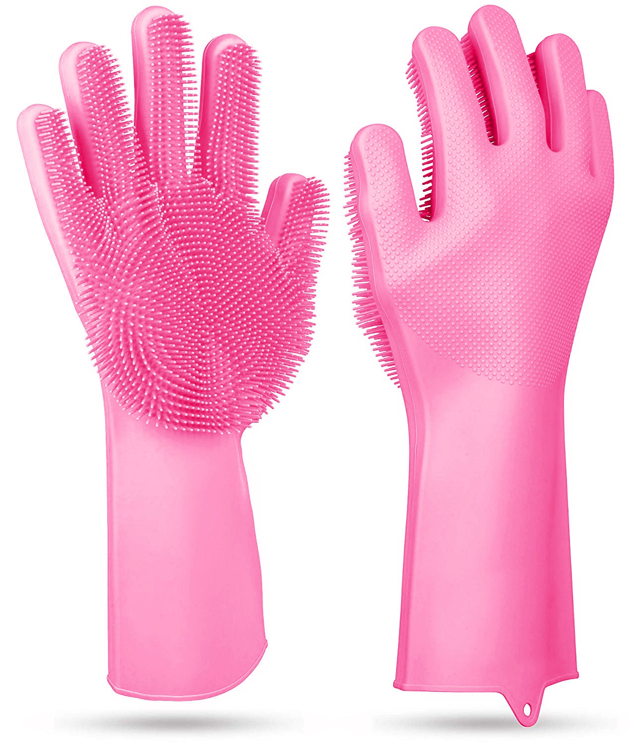 Silicone Dishwashing Gloves with Scrubbing Bristles
