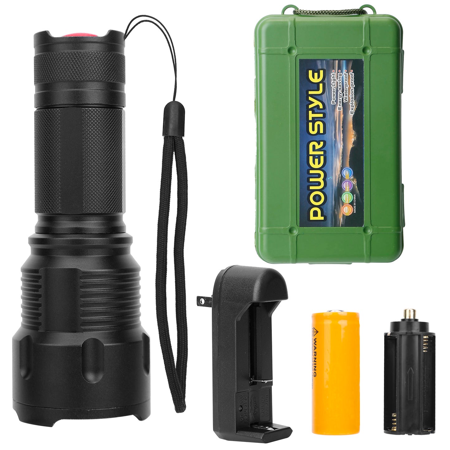 Rechargeable LED Flashlight with Zoomable Focus & 3 Modes