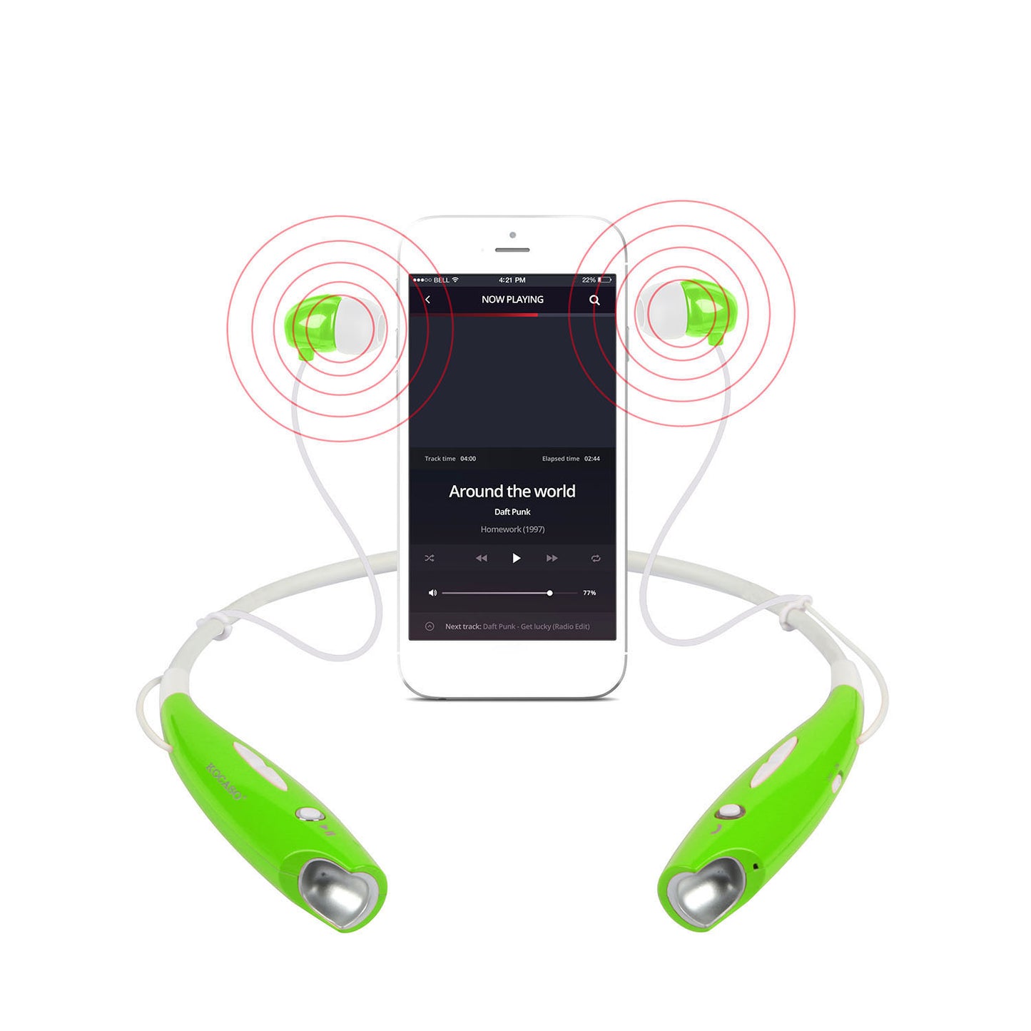Wireless Sports Neckband Headphones with Magnetic Earbuds