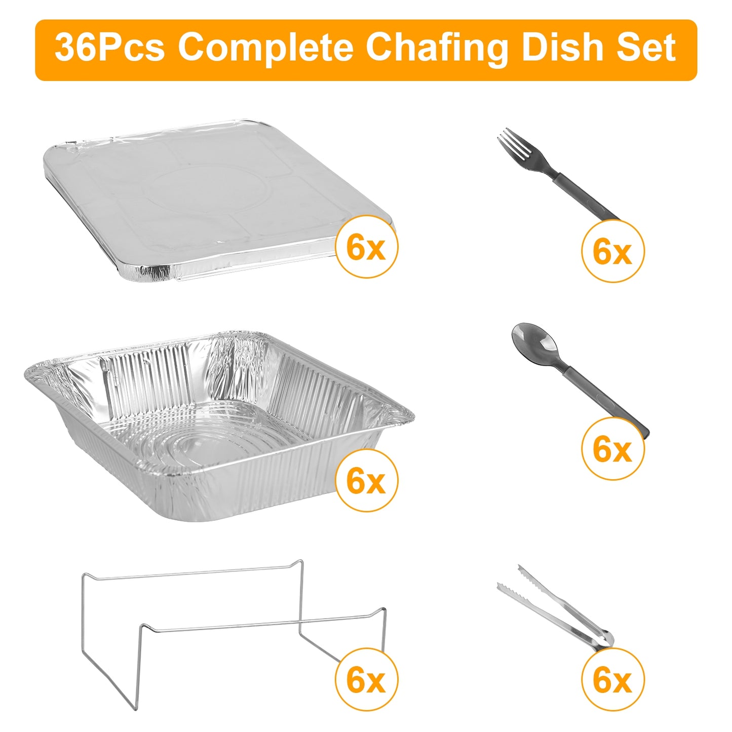 Disposable Chafing Dish Buffet Set - 36 Piece Party Server