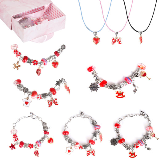 66-Piece Kids' DIY Charm Bracelet Kit