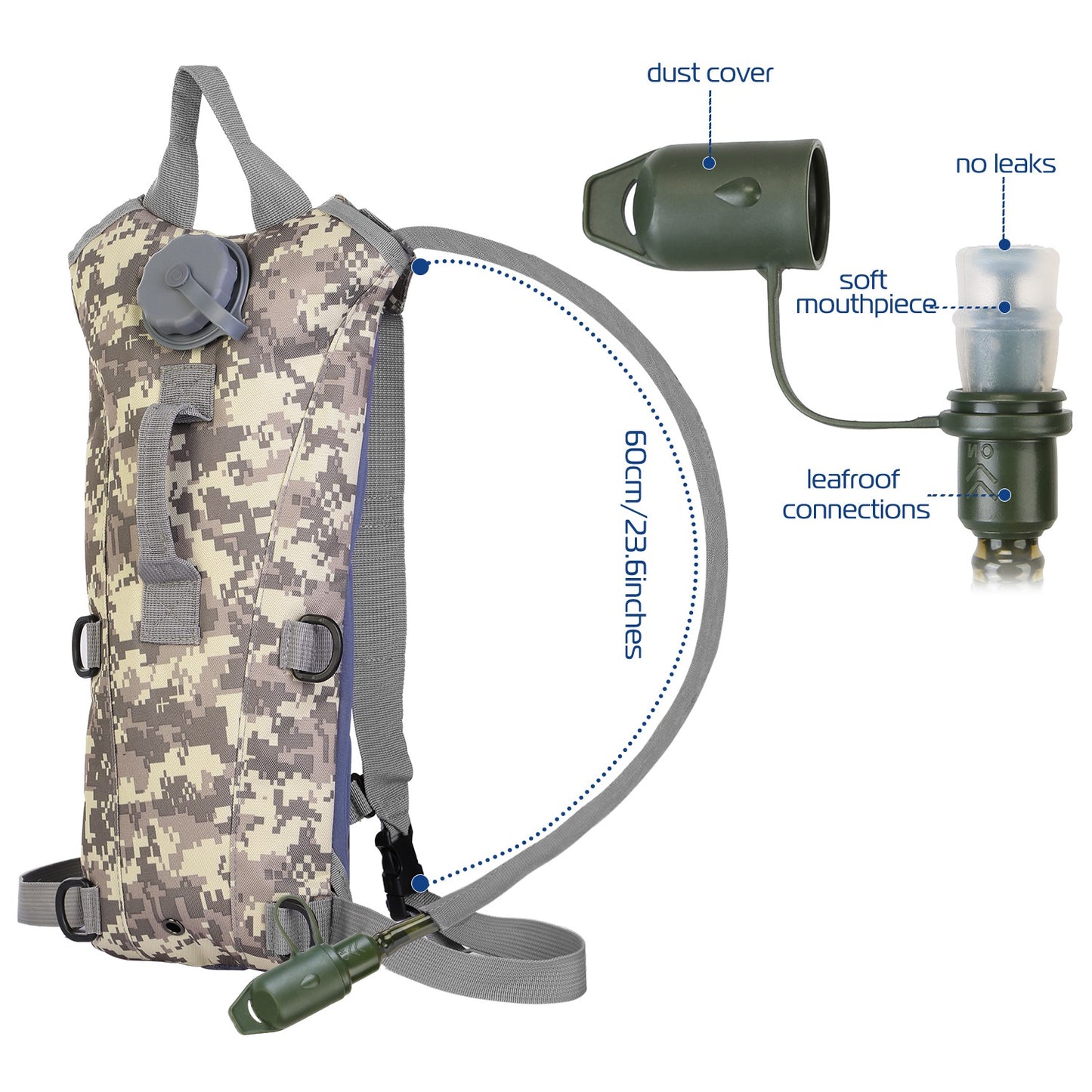 Tactical Hydration Pack with 3L Water Bladder