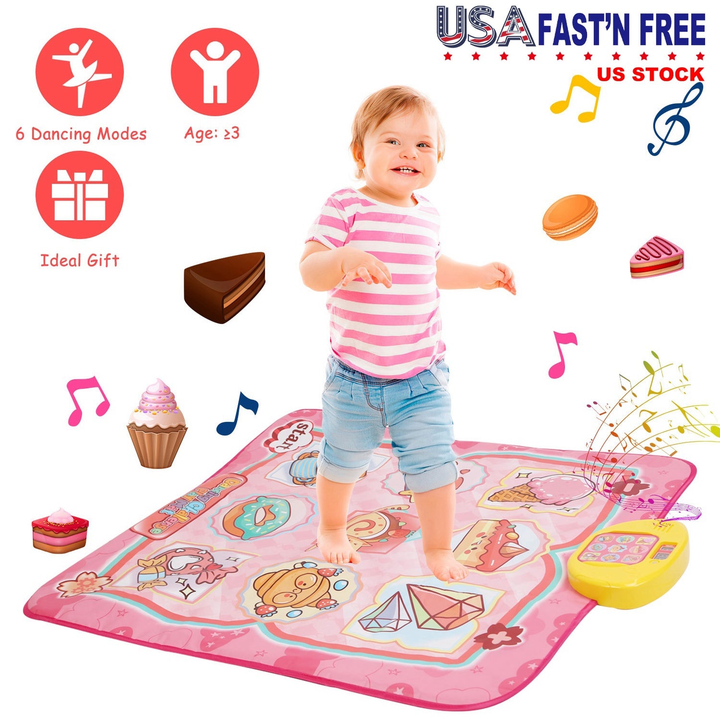 Electronic Music Dance Mat for Kids with 6 Game Modes