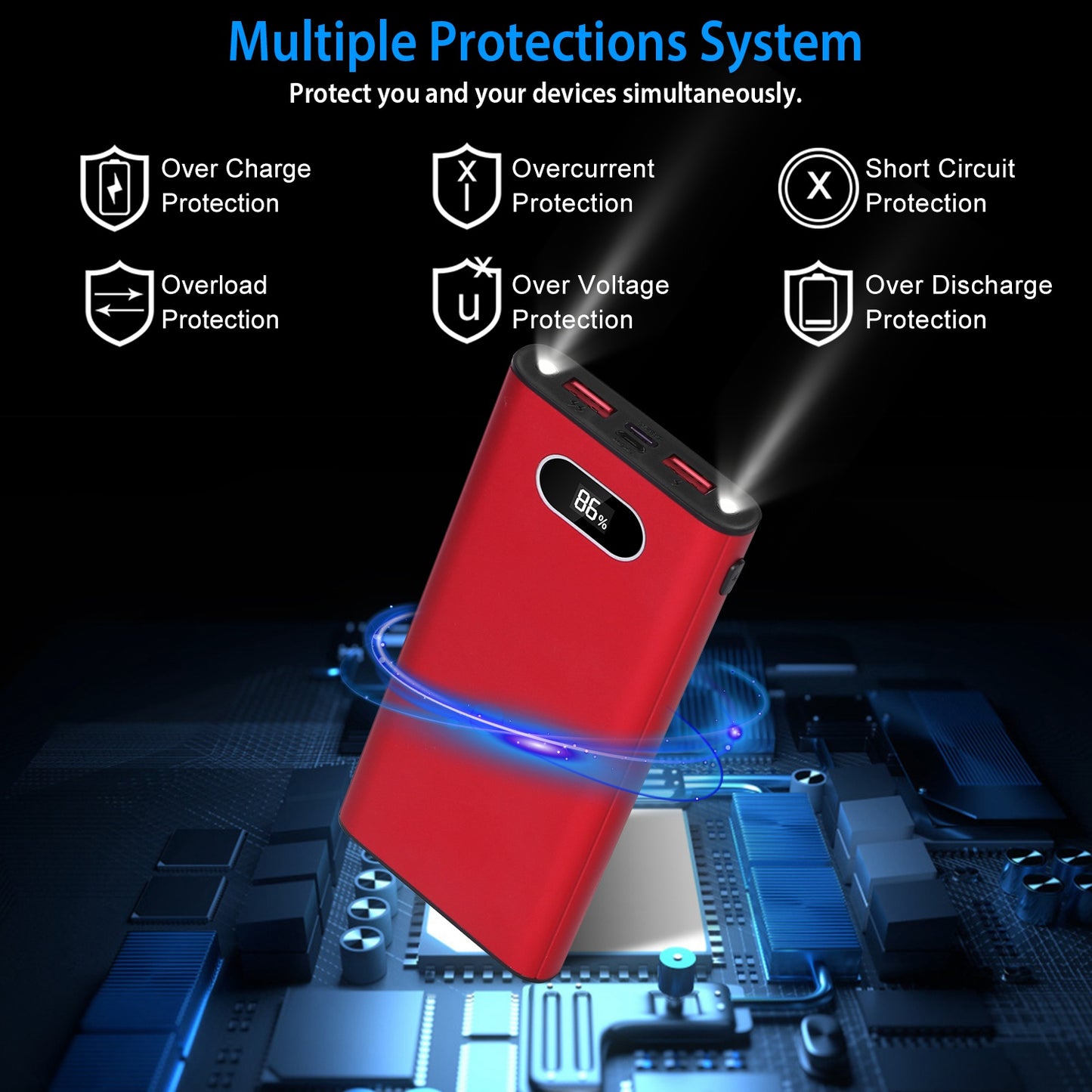 20000mAh Portable Charger with 22.5W Fast Charging & LED Display