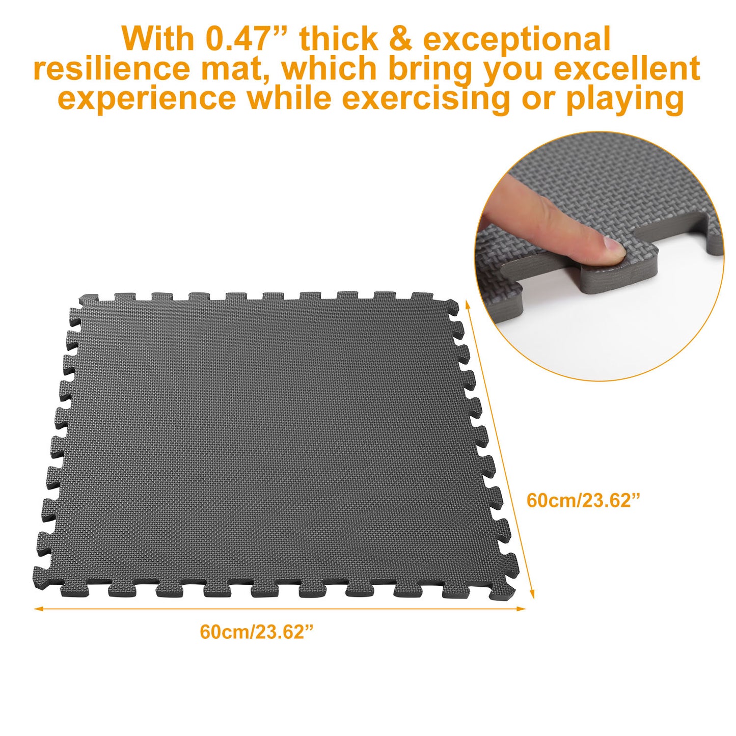 Interlocking Foam Floor Mats – 4-Pack EVA Puzzle Tiles