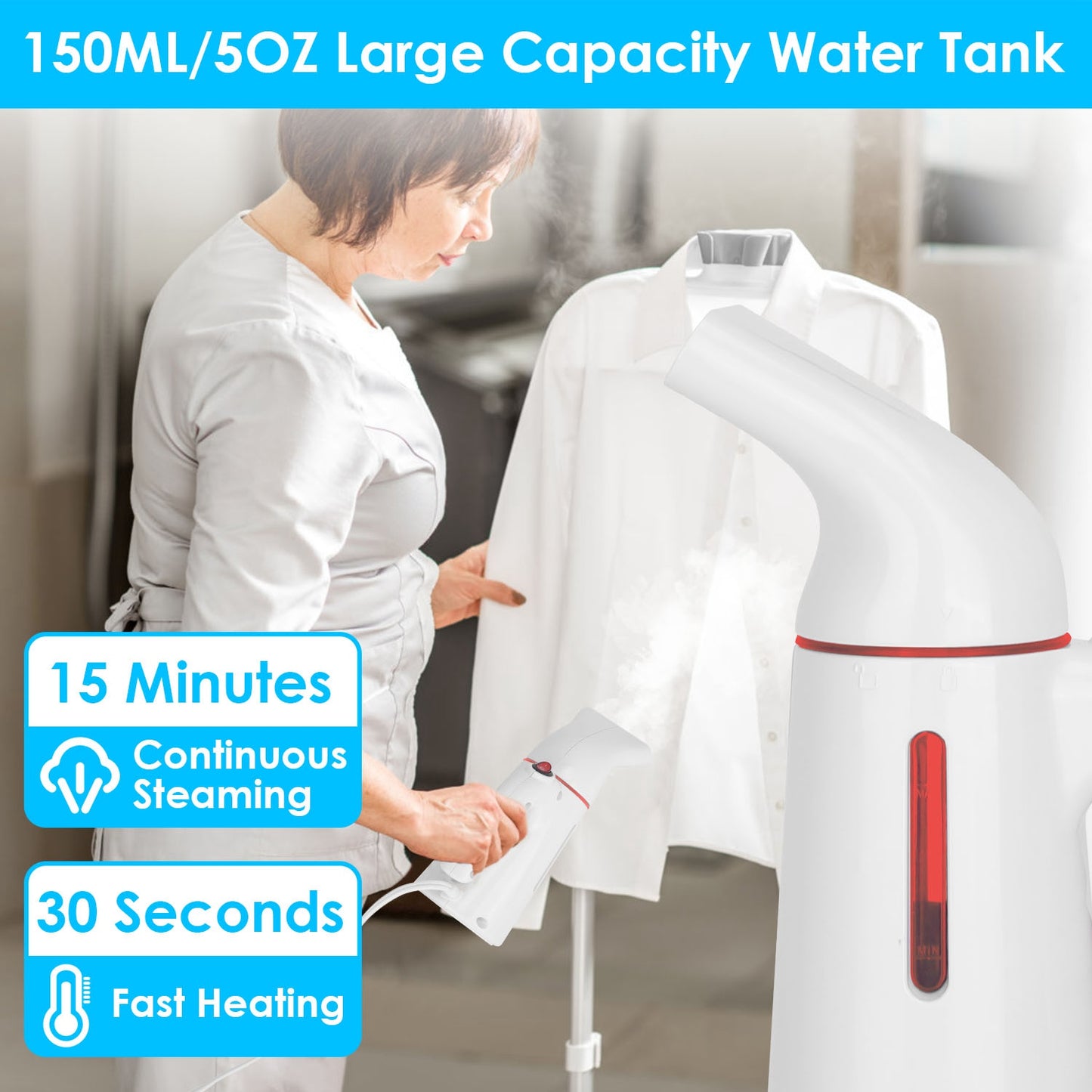 Portable Garment Steamer 700W with 30-Second Heat-Up