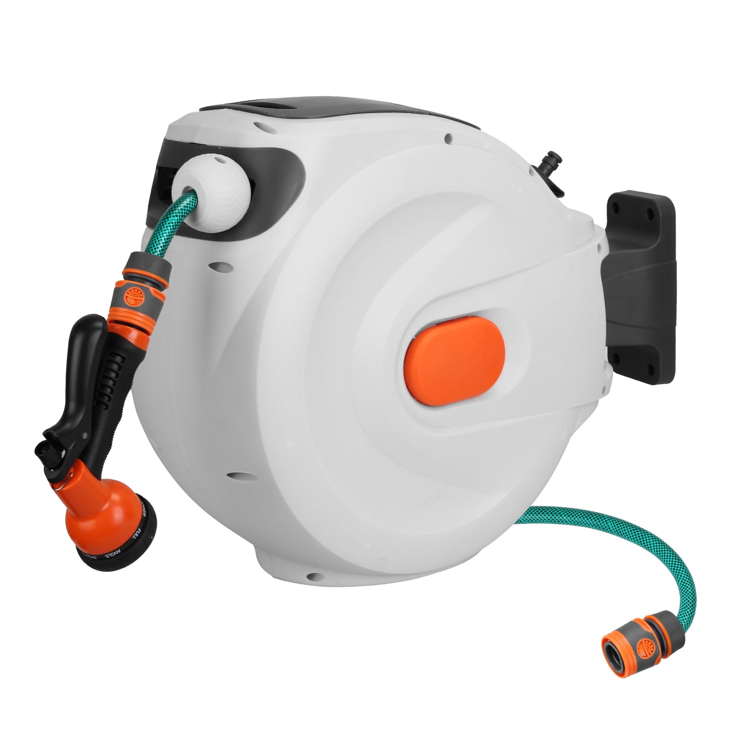 Retractable Garden Hose Reel 98ft Wall Mounted Auto Rewind