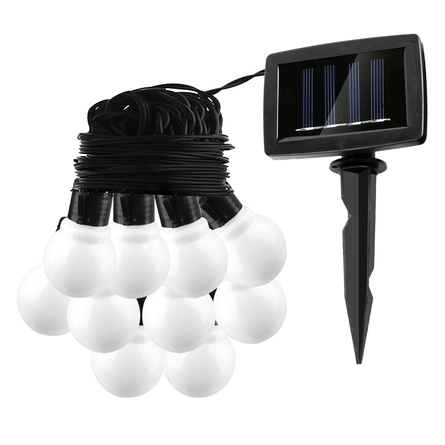 Solar String Lights with 10 LED Bulbs for Outdoor Decor