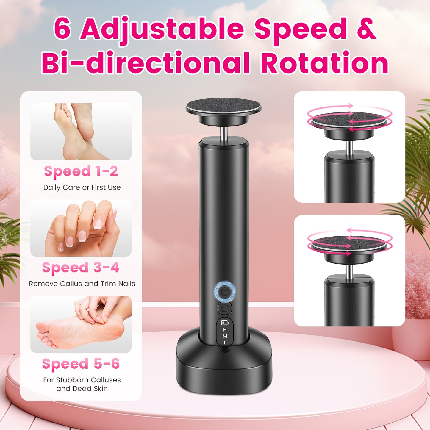 Electric Foot Callus Remover with Nail Grinder & 40 Discs