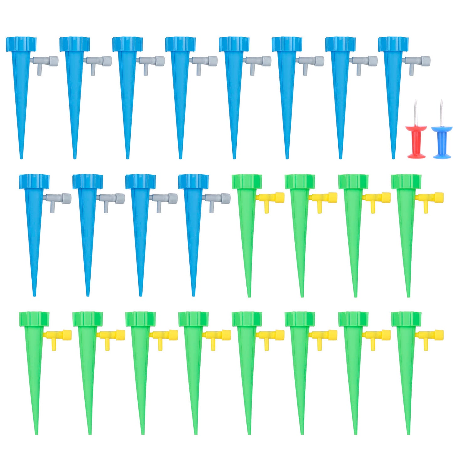 Plant Watering Spikes with Adjustable Valve - 24 Pack